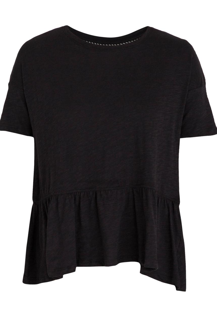 ONLY - Leah Ruffle Detail Tee Black