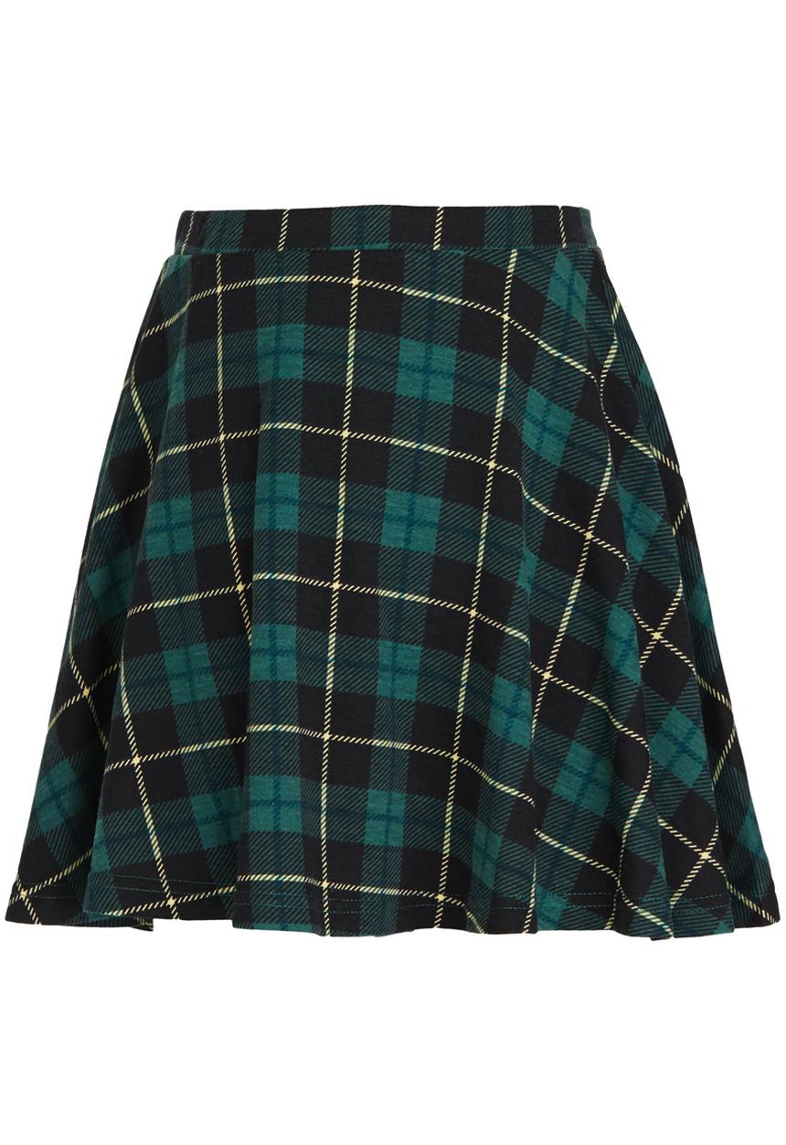 Rebel Republic - Check Skirt Green
