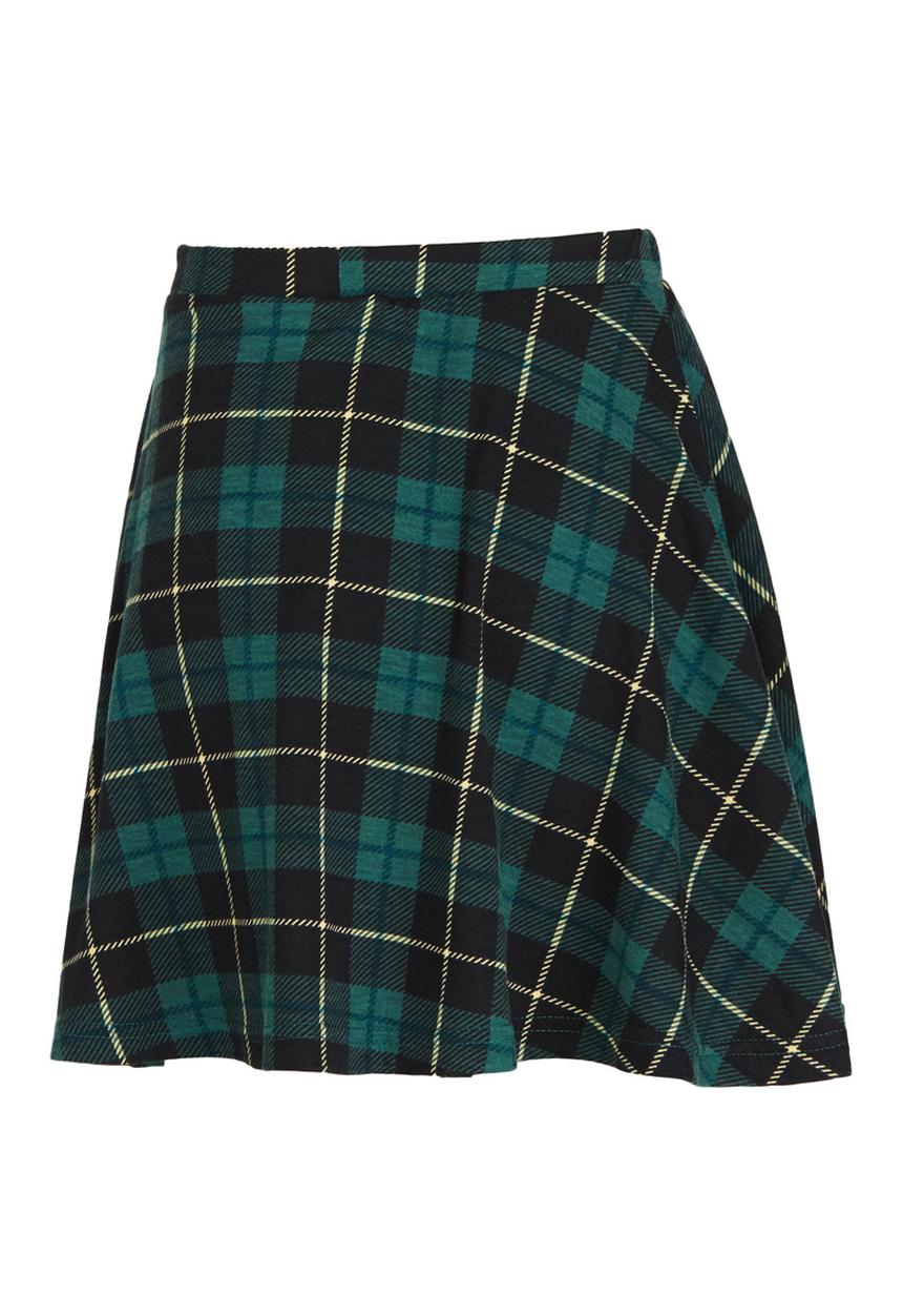 Rebel Republic - Check Skirt Green