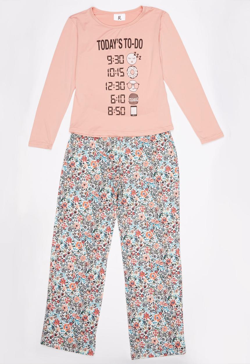 Rebel Republic - Things to do Pyjama Set Peach