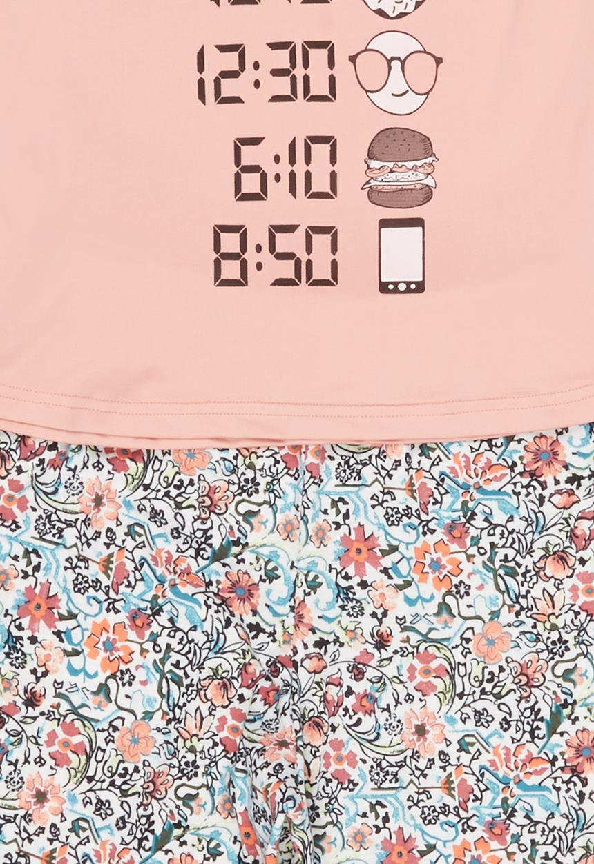 Rebel Republic - Things to do Pyjama Set Peach