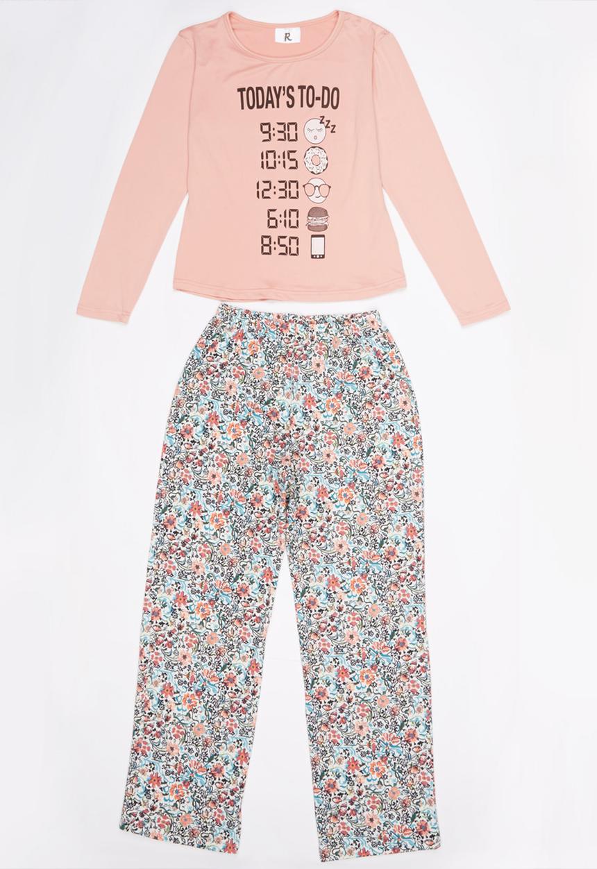 Rebel Republic - Things to do Pyjama Set Peach