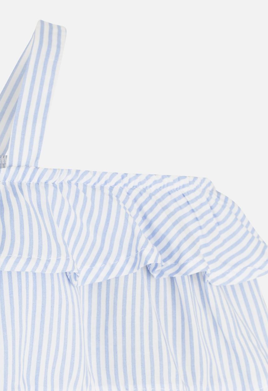 Rebel Republic - Ruffle Cold Shoulder Top Blue