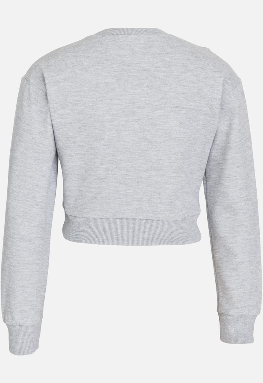 Rebel Republic - Printed Sweat Top Grey Melange