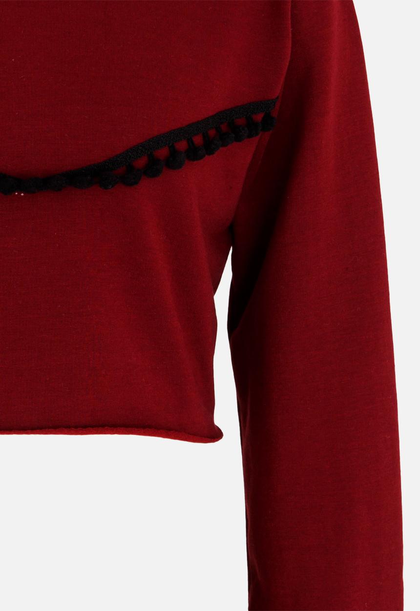 Rebel Republic - Frill Detail Sweater Burgundy