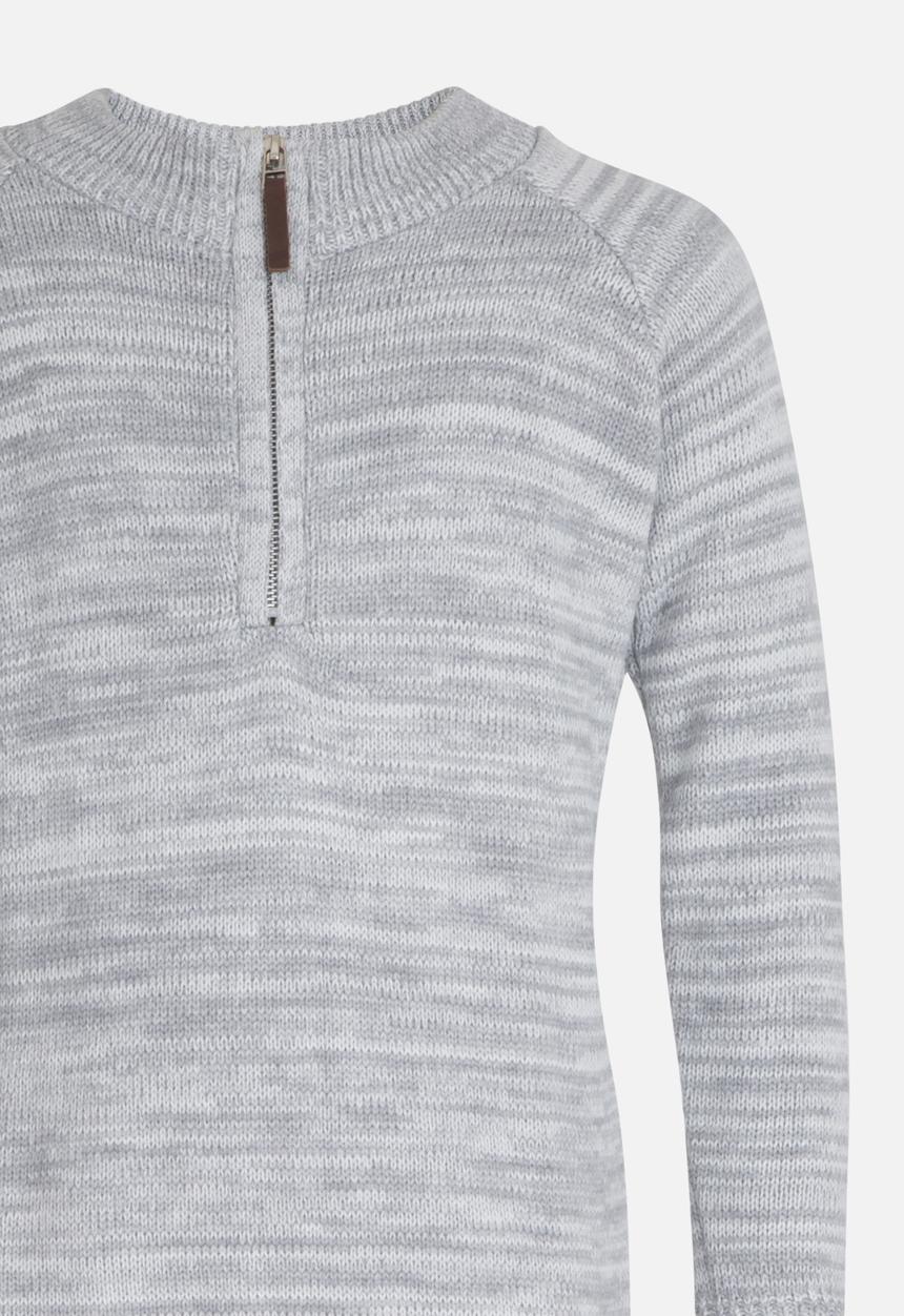 Rebel Republic - Zip Detail Pullover Grey Melange