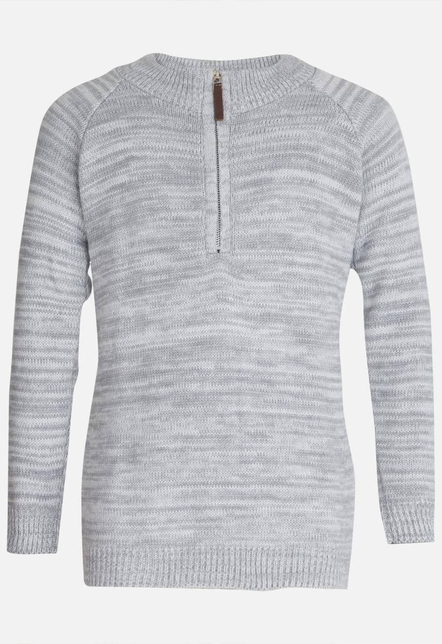 Rebel Republic - Zip Detail Pullover Grey Melange