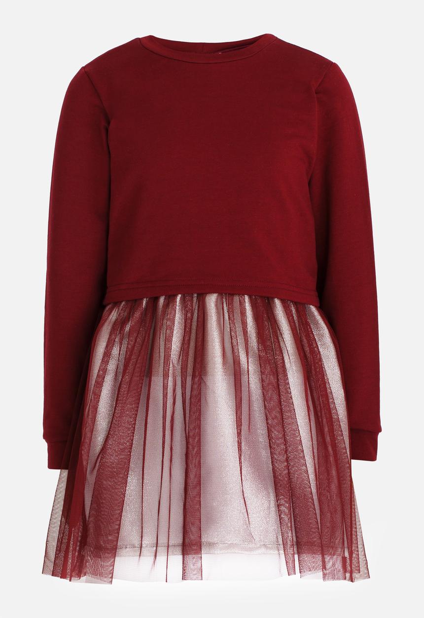 Rebel Republic - Combo Fleece Dress Burgundy