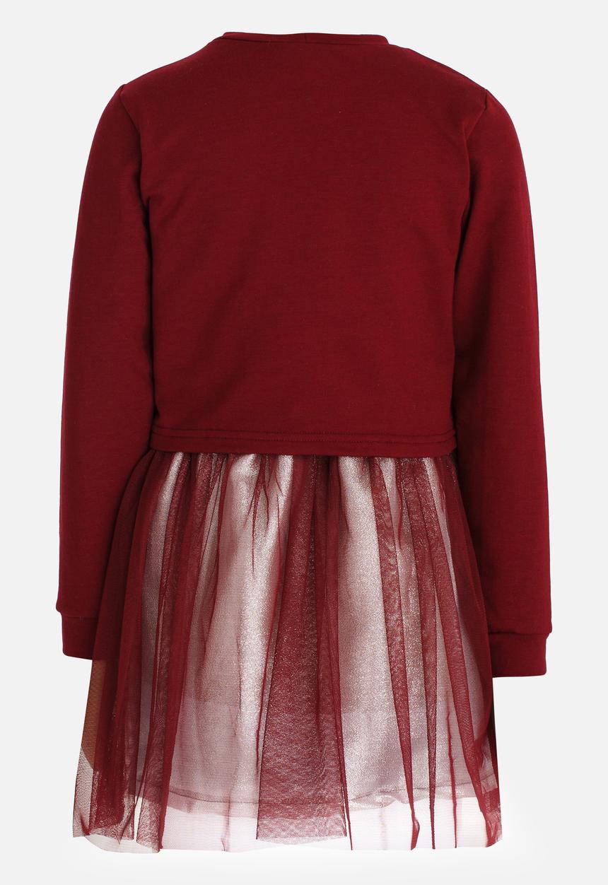 Rebel Republic - Combo Fleece Dress Burgundy