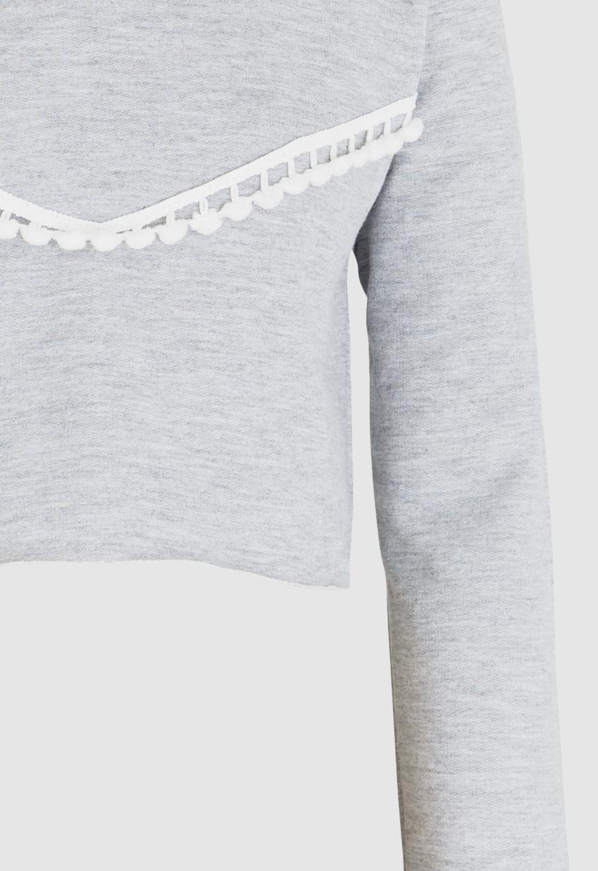 Rebel Republic - Frill Detail Sweater Grey