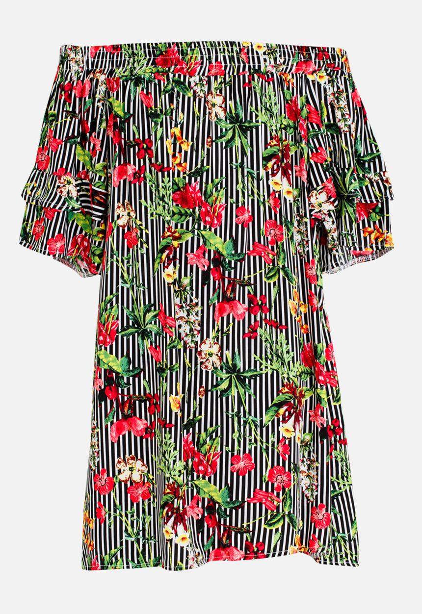 Rebel Republic - Bardot Style Dress Multi-colour