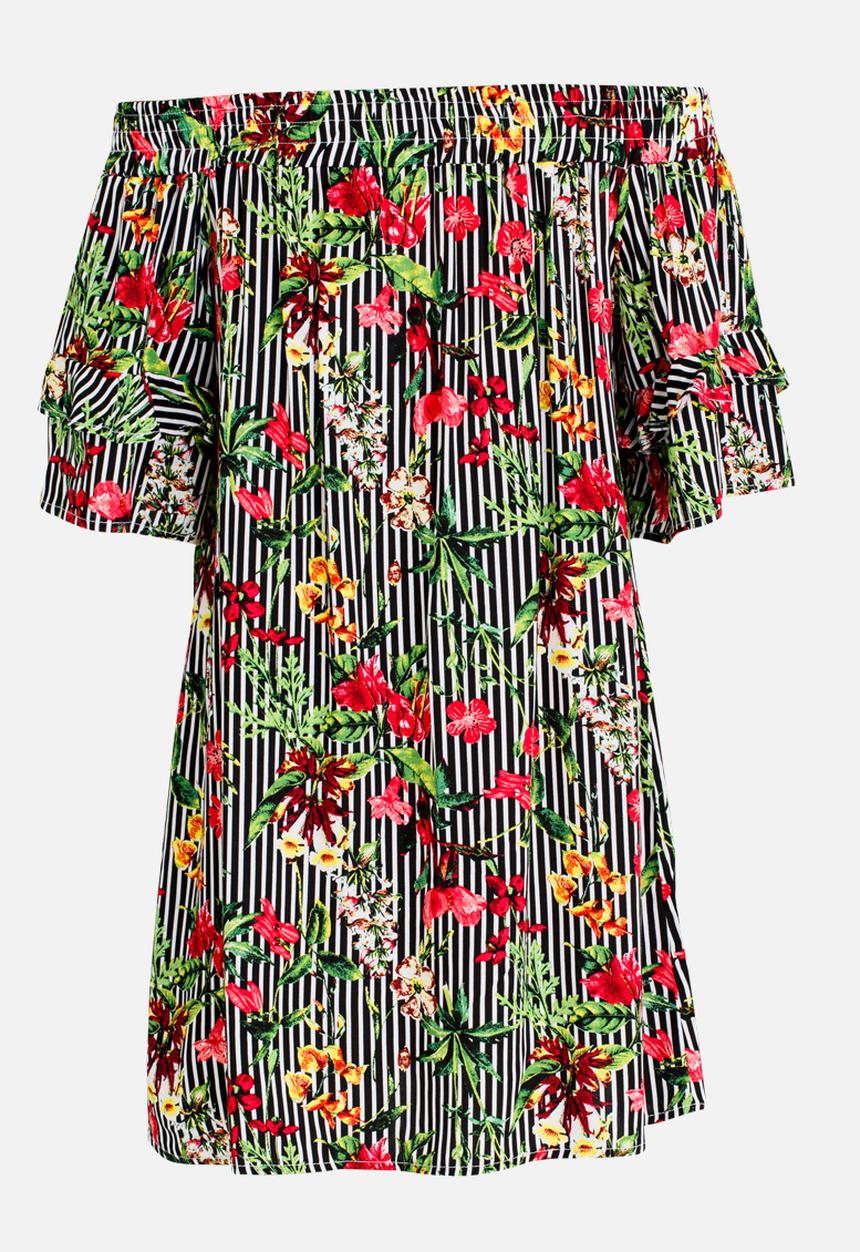 Rebel Republic - Bardot Style Dress Multi-colour
