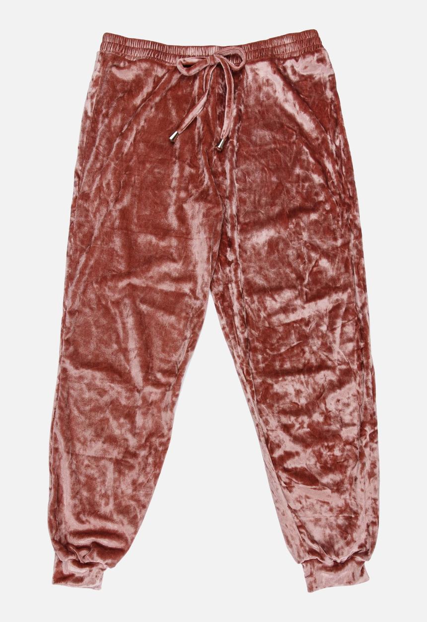 Rebel Republic - Velour Sweat Pants Pale Pink