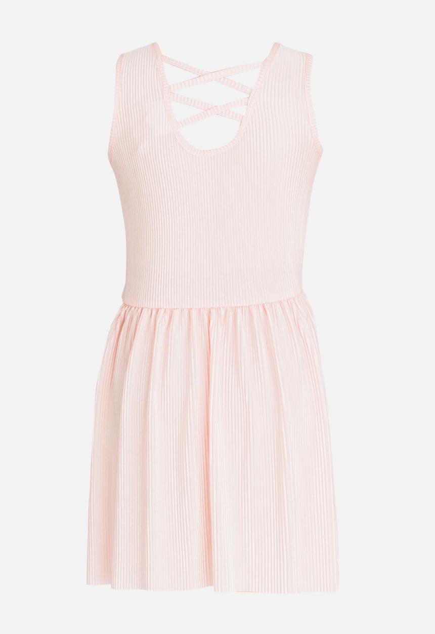 Rebel Republic - Plise Pleated Dress Mid Pink