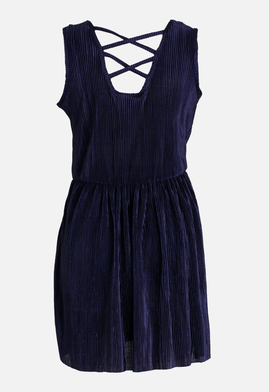 Rebel Republic - Plise Pleated Dress Navy