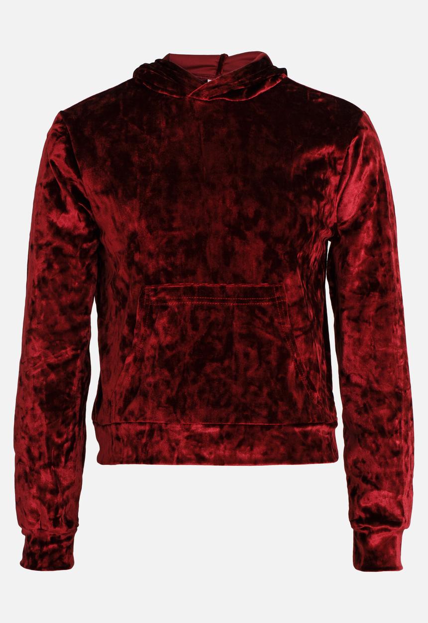 Rebel Republic - Velour Hoodie Burgundy