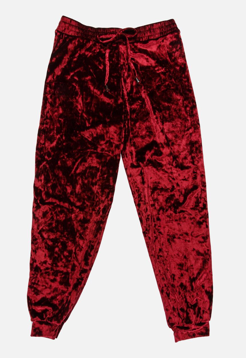 Rebel Republic - Velour Sweat Pants Burgundy