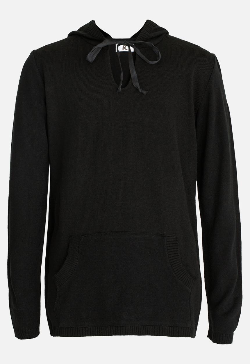 Rebel Republic - Hooded Jersey with Kangaroo Pocket Black