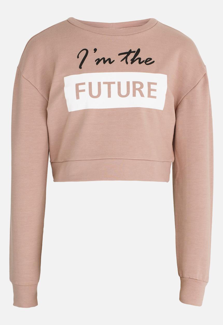 Rebel Republic - Printed Sweat Top Pale Pink