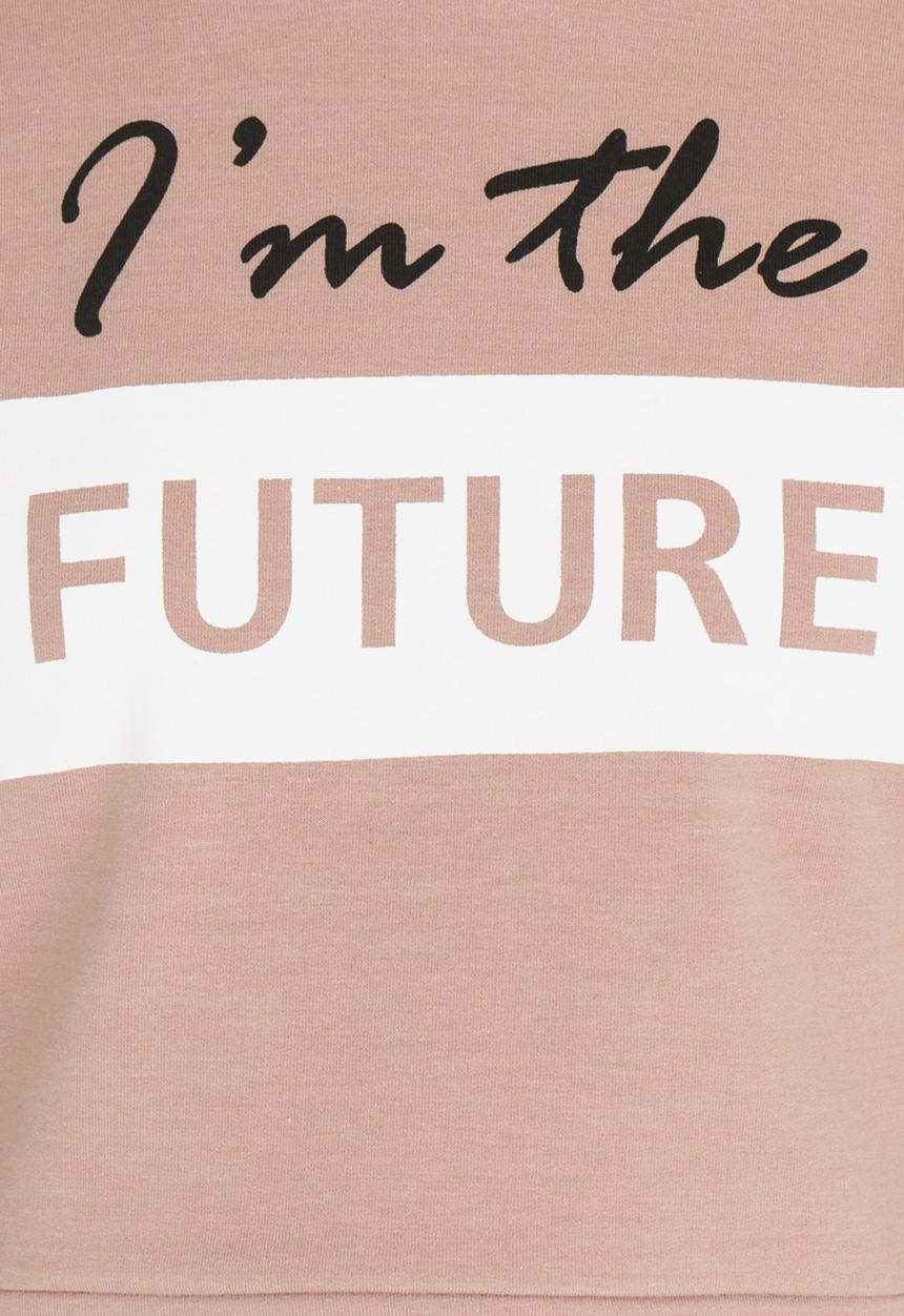 Rebel Republic - Printed Sweat Top Pale Pink