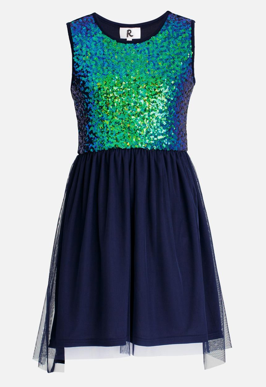 Rebel Republic - Sequin Combo Dress Navy