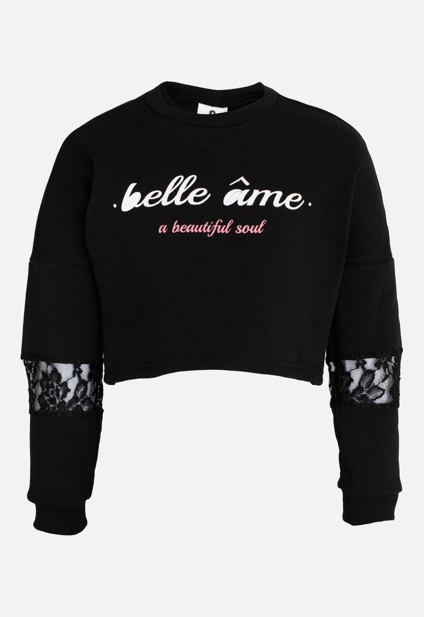 Rebel Republic - Sweater with Lace Insert Black