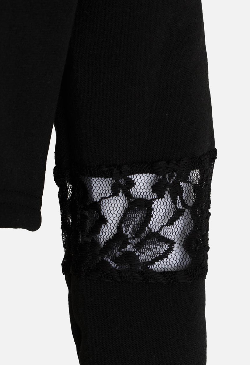 Rebel Republic - Sweater with Lace Insert Black