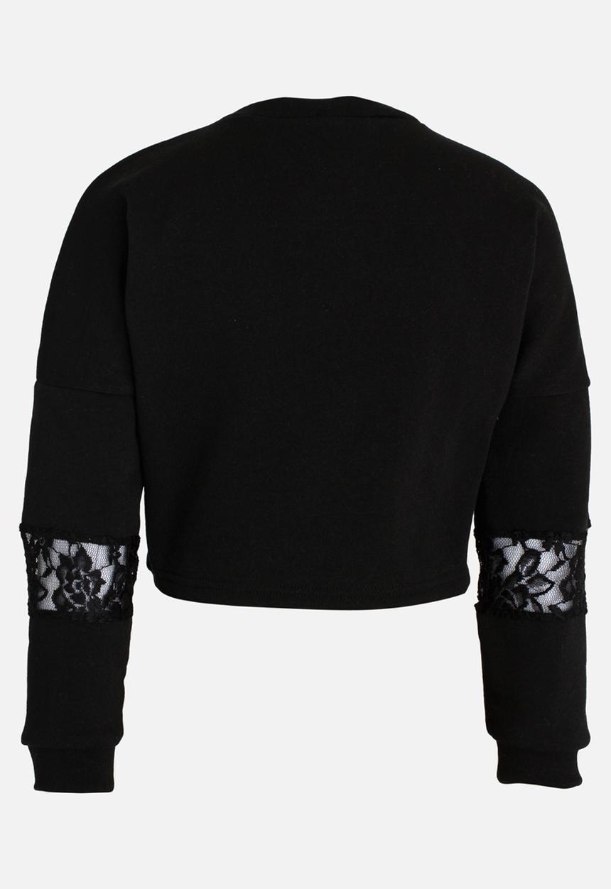 Rebel Republic - Sweater with Lace Insert Black