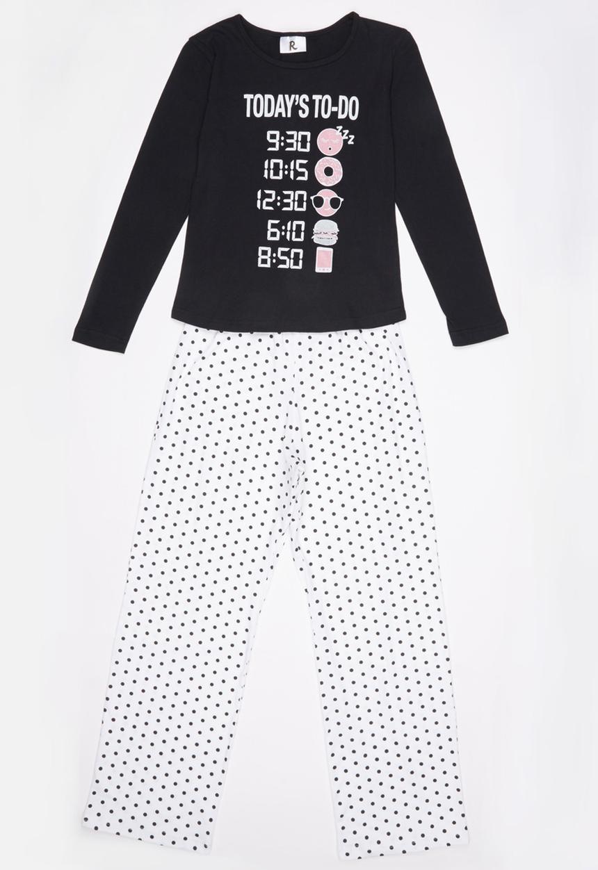 Rebel Republic - Things to do Pyjama Set Black