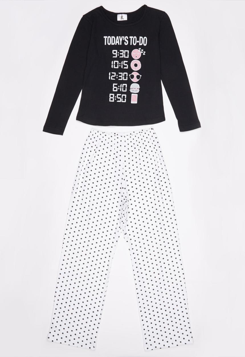 Rebel Republic - Things to do Pyjama Set Black