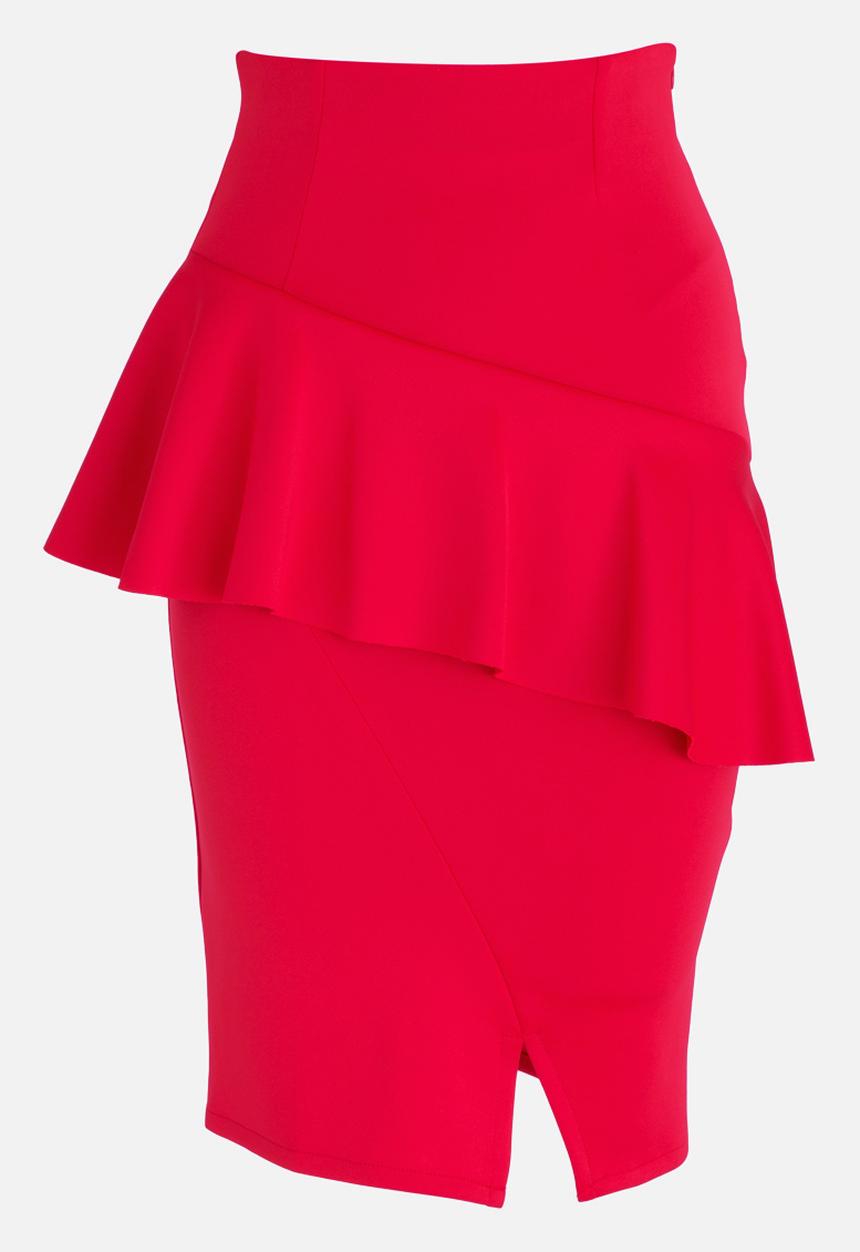 edit - Frill Detail Pencil Skirt Red