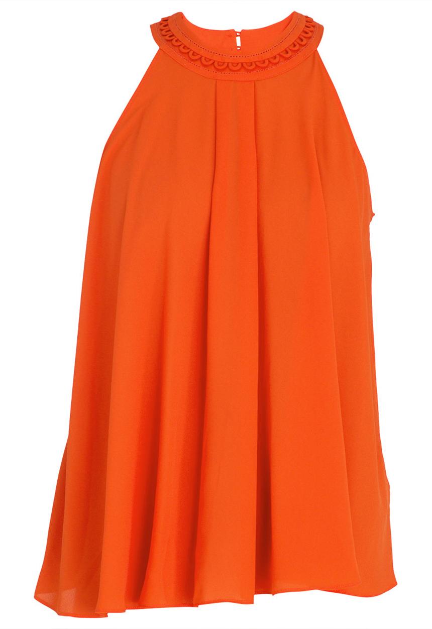 edit - Halter Neck Top with Trim Orange