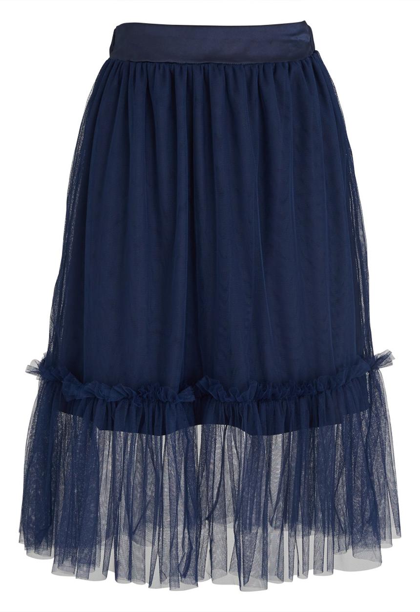c(inch) - Tulle Midi Skirt Navy