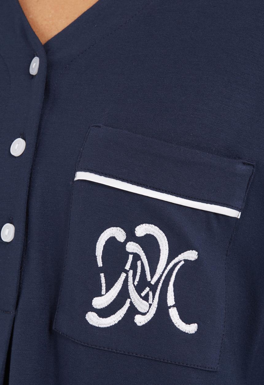 White Mischief - Knit pyjama set Navy
