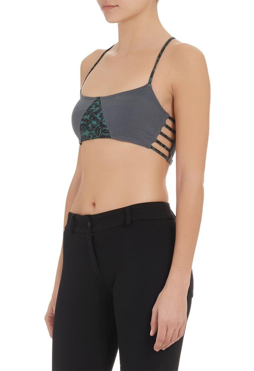 RVCA - Jangling bralette in dark slate Multi-colour