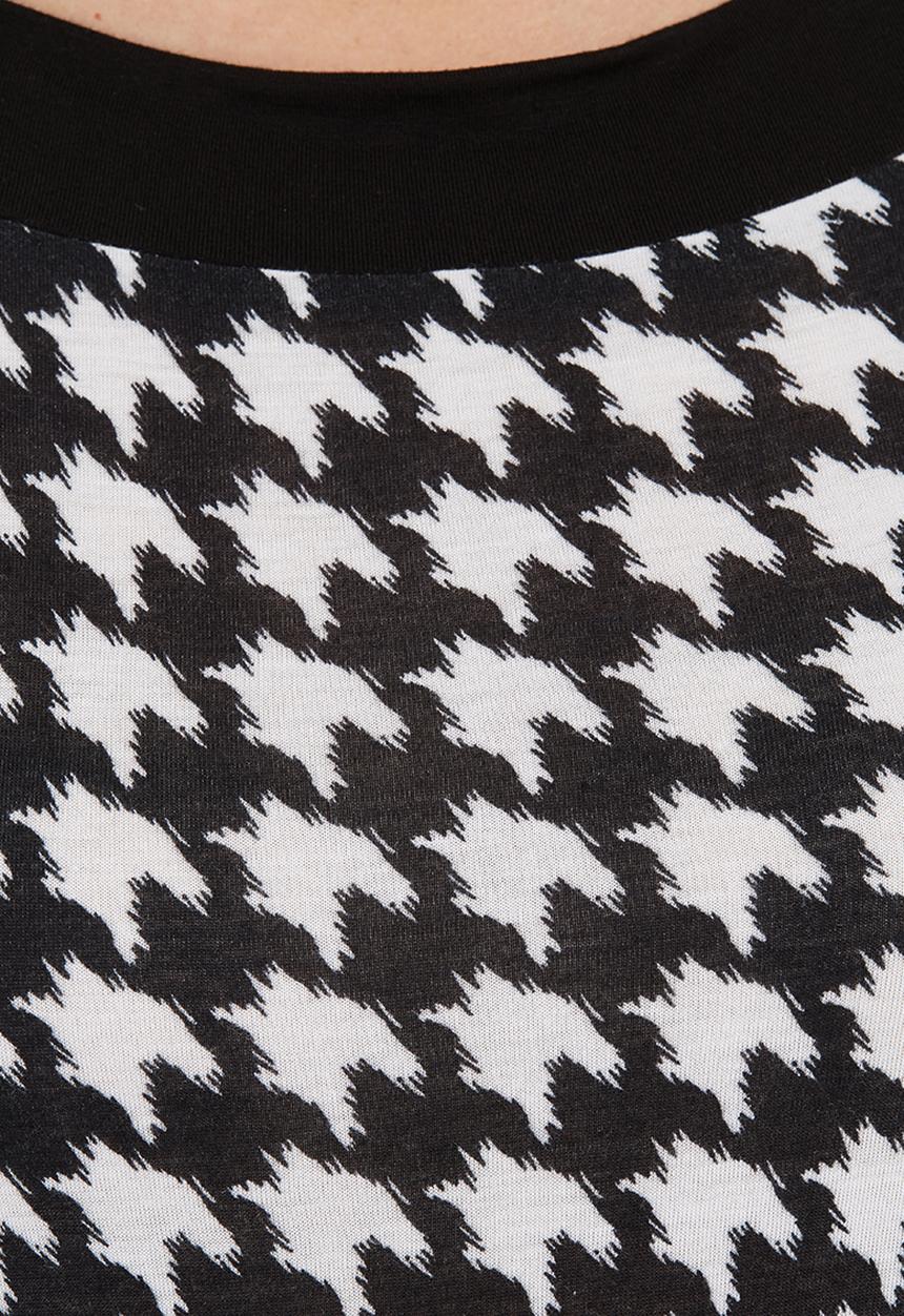 adam&eve; - Print-blocked long-sleeve top  Black/White