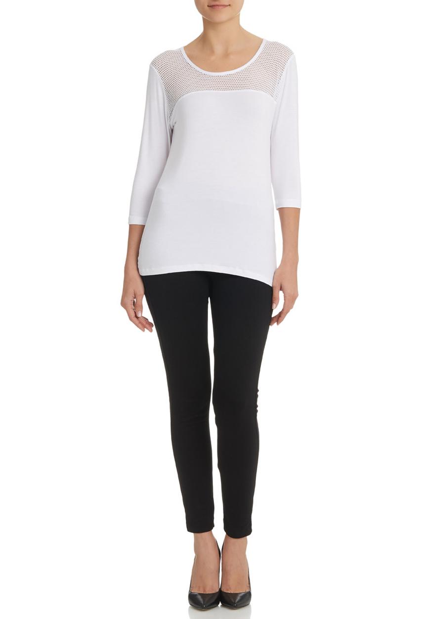 Slick - Meg Mesh Inset Top White