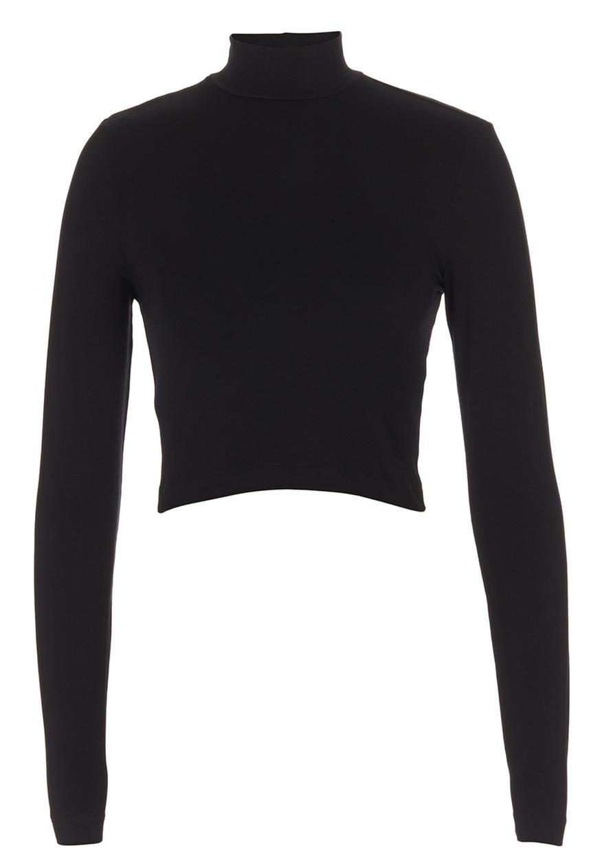 c(inch) - High-neck Crop Top Black