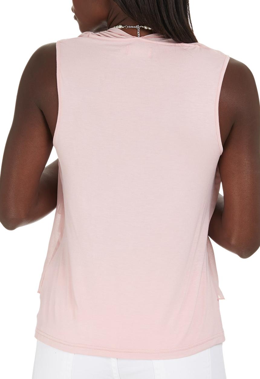 edit - Chiffon Overlay Blouse Pale Pink