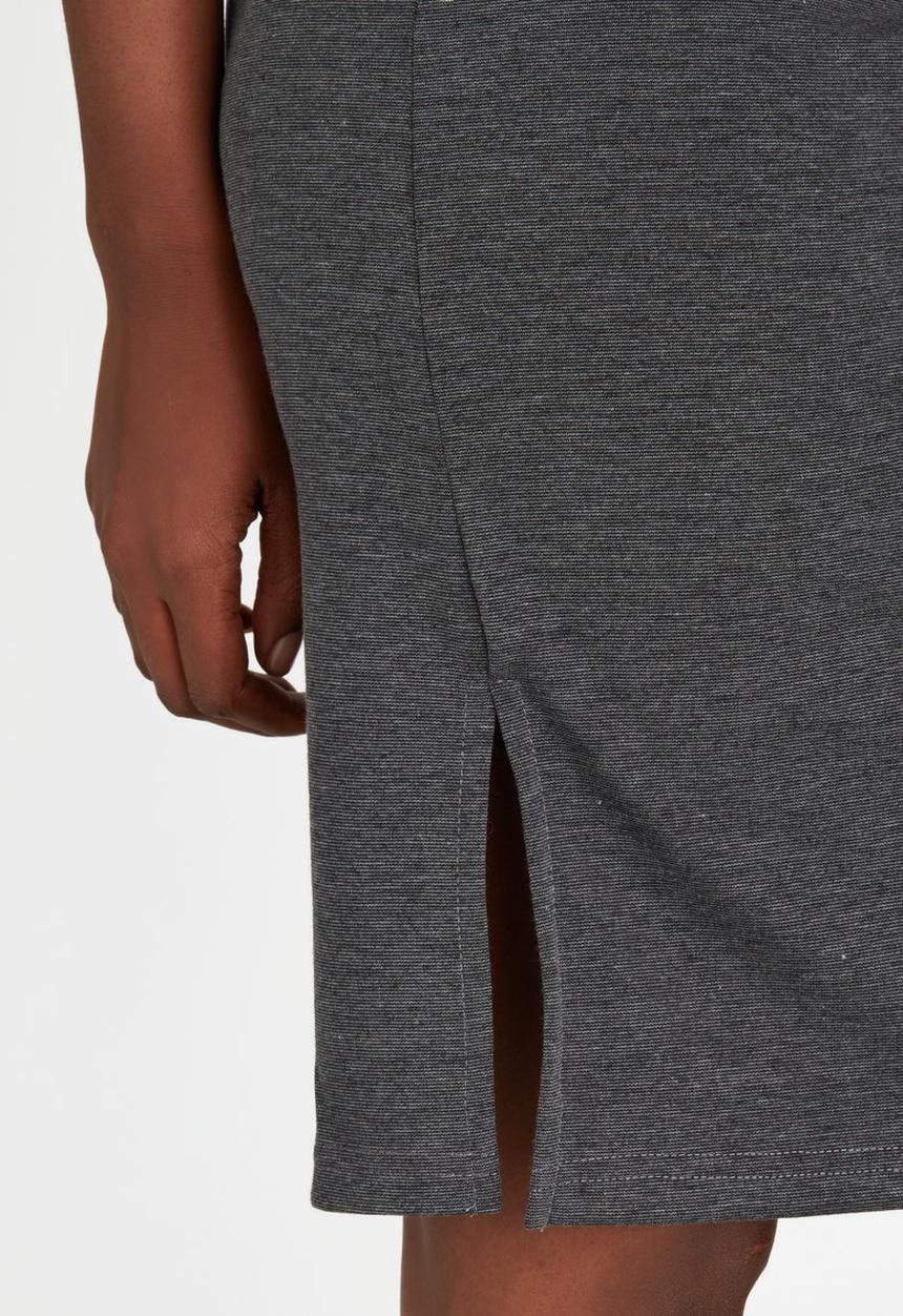 c(inch) - Slit Midi Skirt Dark Grey