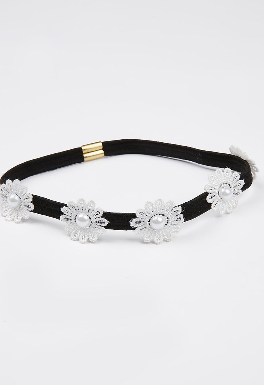 Jewels and Lace - Daisy Headbad Black
