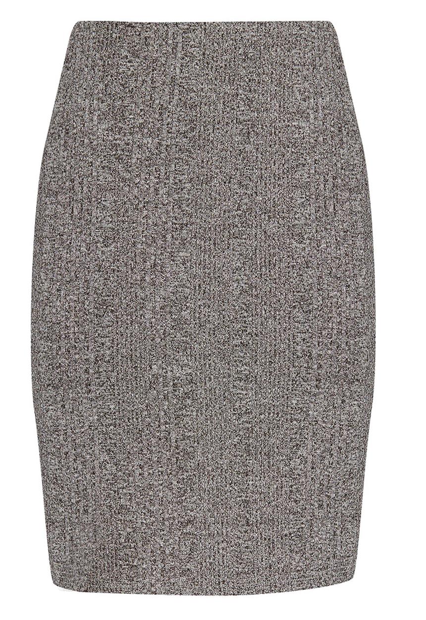 c(inch) - Ribbed Midi Skirt Grey Melange