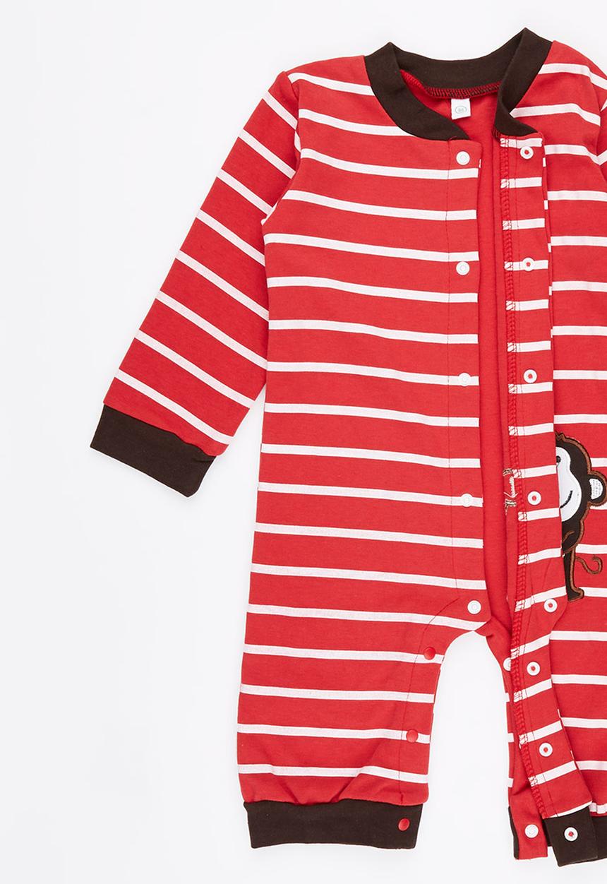 Pop Candy - Stripe Monkey  Jumper Red