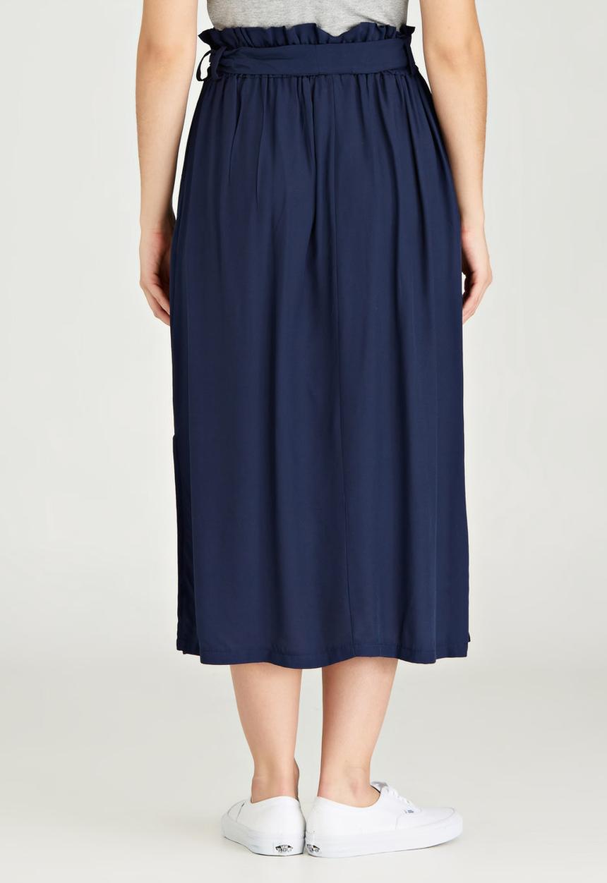 STYLE REPUBLIC - Self-Tie Midi Skirt Navy