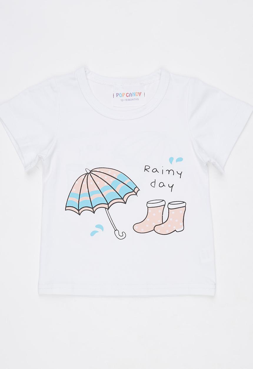 Pop Candy - Rainy Day Printed Tee White