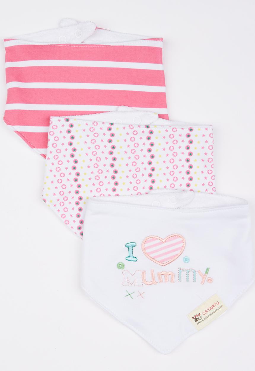 Pop Candy - Printed Bib Set Pale Pink