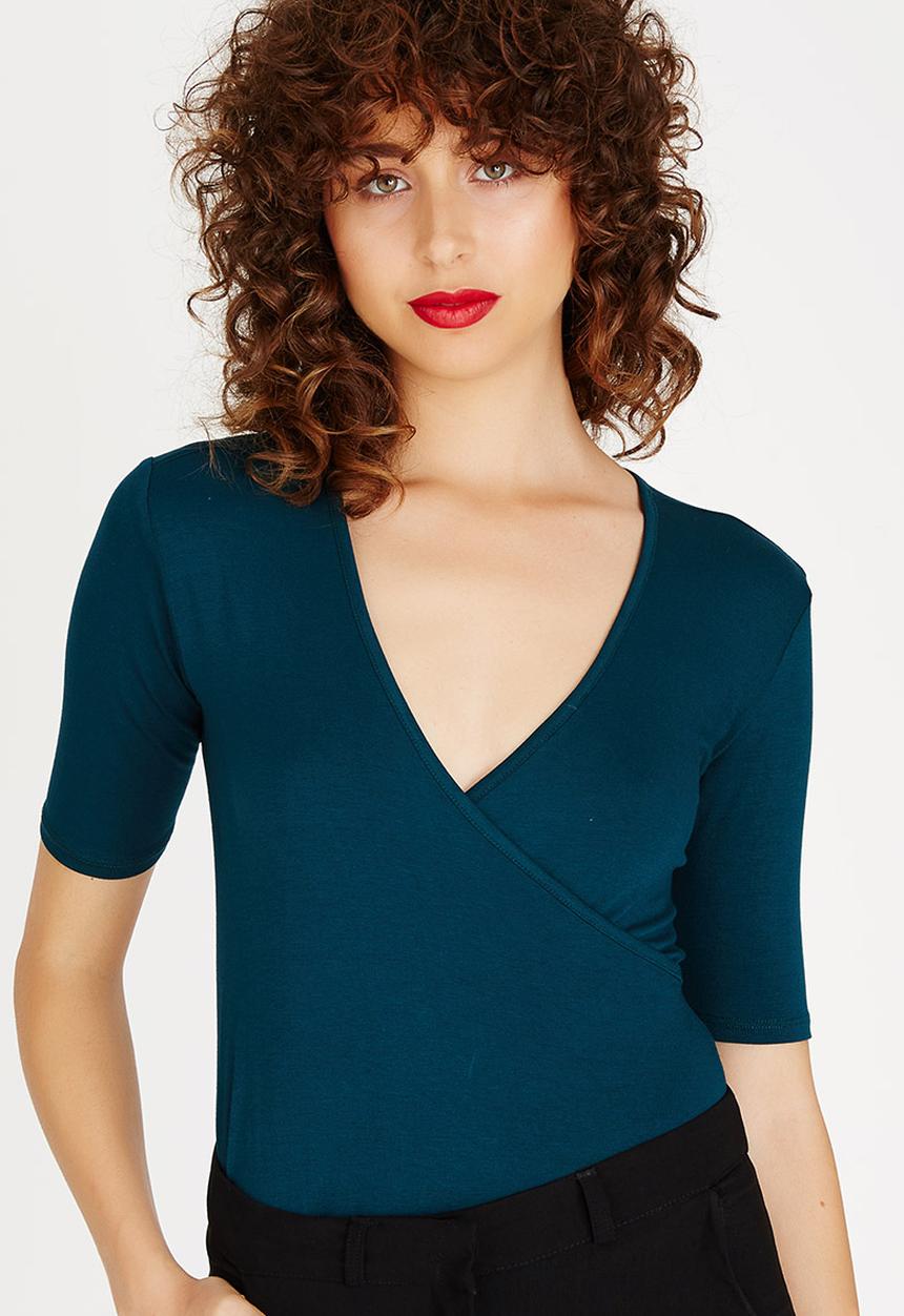 edit - Wrap Bodysuit Dark Green