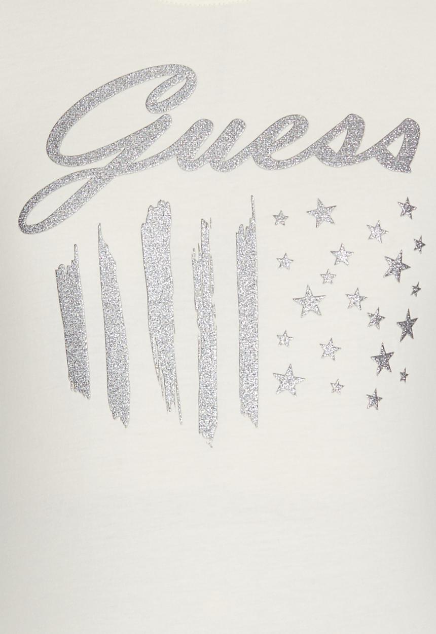 GUESS - Abstract Flag Tee Cream