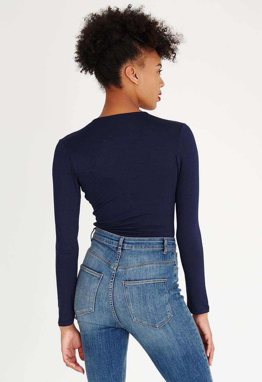 edit - Knot Front Bodysuit Navy