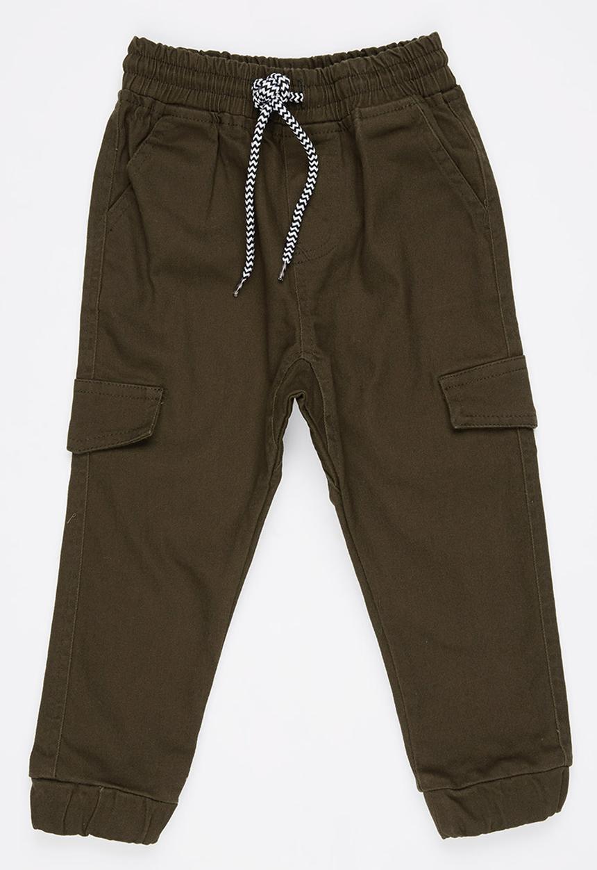 Pop Candy - Cargo Jogger Pants Khaki Green